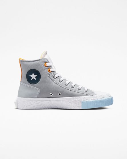 Men's Converse Chuck Taylor Alt Star Reflective Shine High Top Shoes Grey / White / Orange | AU 0E589K